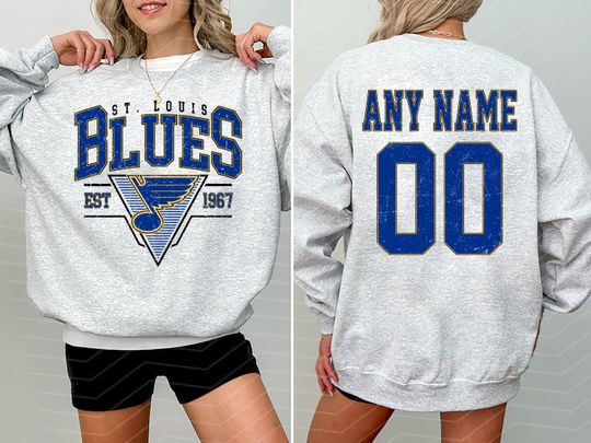 Personalized St. Louis Blues Sweatshirt| St. Louis  Hockey shirt| Custom Hockey Shirt| Hockey Mom Dad gift