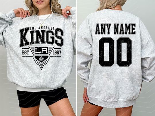 Personalized Los Angeles Kings Sweatshirt| Los Angeles  Hockey shirt| Custom Hockey Shirt| Hockey Mom Dad gift