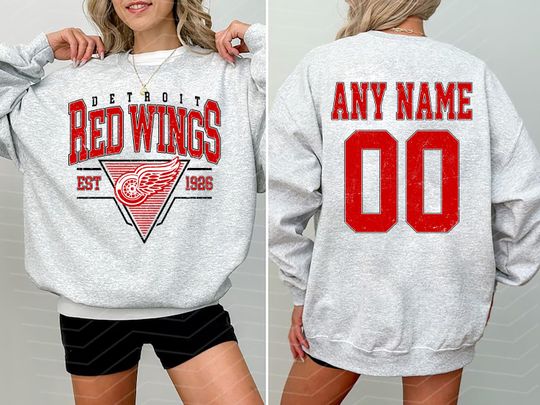 Personalized Detroit Red Wings Sweatshirt| Detroit Hockey shirt| Custom Hockey Shirt| Hockey Mom Dad gift