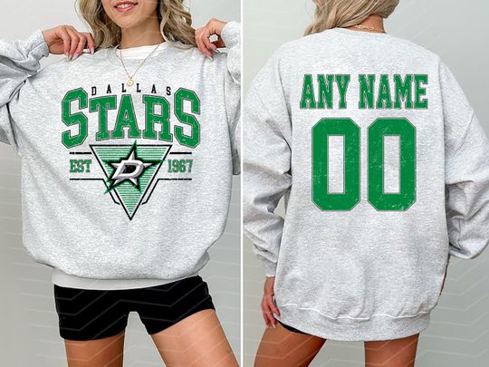 Personalized Dallas Stars Sweatshirt| Dallas  Hockey shirt| Custom Hockey Shirt| Hockey Mom Dad gift