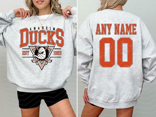 Personalized Anaheim Ducks Sweatshirt| Anaheim  Hockey shirt| Custom Hockey Shirt| Hockey Mom Dad gift