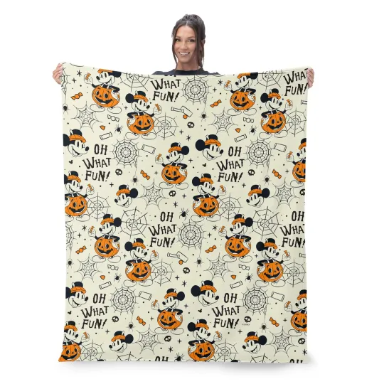 Disney Mickey Mouse Jack-o'-lantern Disneyland Christmas Holiday Fleece Blanket
