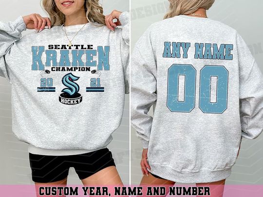 Personalized Seattle Kraken Sweatshirt| Seattle  Hockey shirt| | Hockey Mom Dad gift