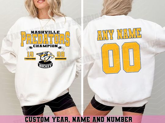 Personalized Nashville Predators Sweatshirt| Nashville Hockey shirt| | Hockey Mom Dad gift