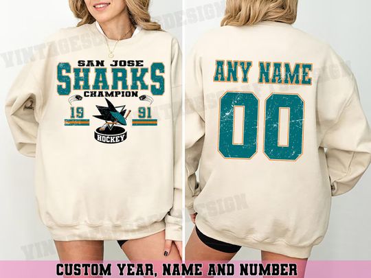 Personalized San Jose Sharks Sweatshirt| San Jose  Hockey shirt| | Hockey Mom Dad gift