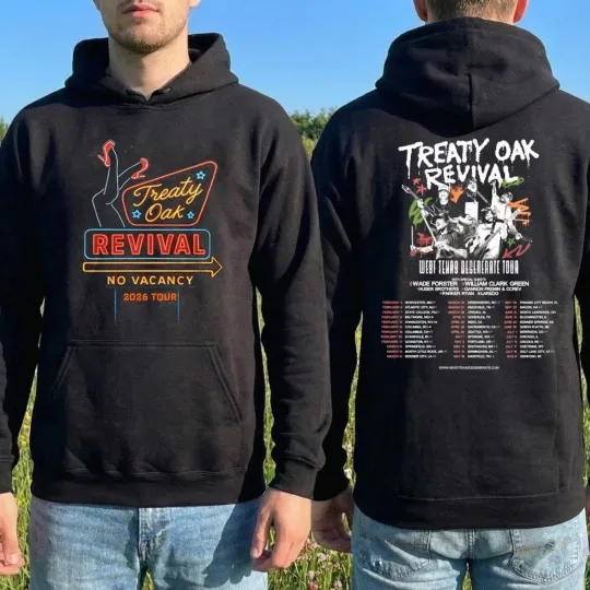 Treaty Oak Revival 2026 No Vacancy West Texas Double Sided Hoodie