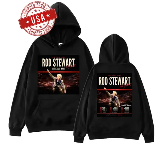 Rod Stewart One Last Time Tour 2026 Double Sided Hoodie