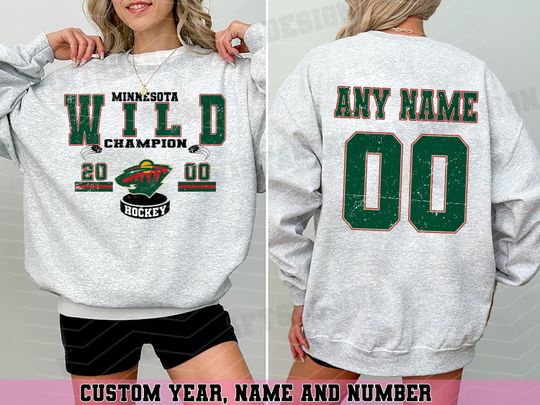 Personalized Minnesota Wild Sweatshirt| Minnesota Hockey shirt| | Hockey Mom Dad gift