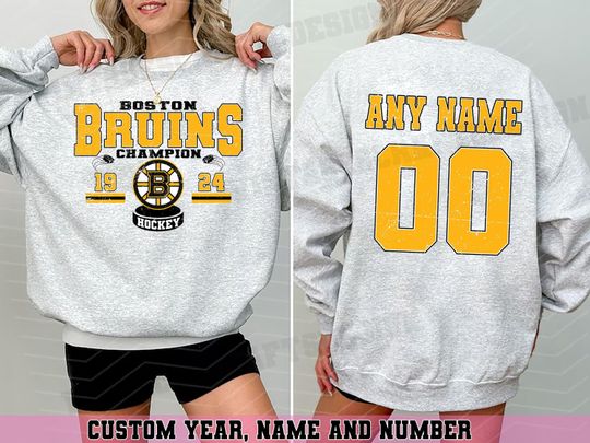Personalized  Boston Bruins Sweatshirt| Boston  Hockey shirt| Hockey Mom Dad gift|