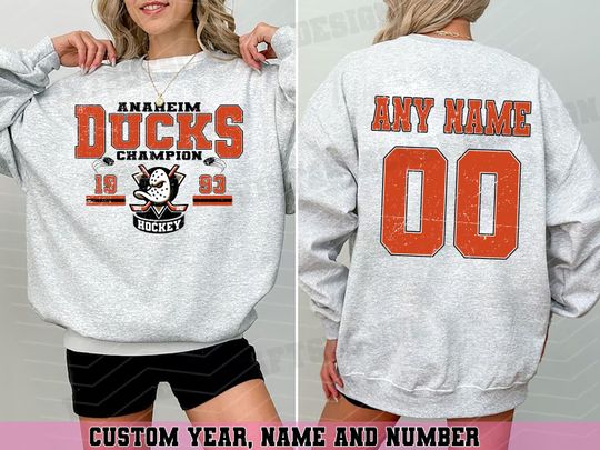 Personalized  Anaheim Ducks Sweatshirt| Anaheim  Hockey shirt| | Hockey Mom Dad gift