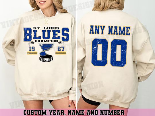 Personalized St. Louis Blues Sweatshirt| St. Louis  Hockey shirt| | Hockey Mom Dad gift