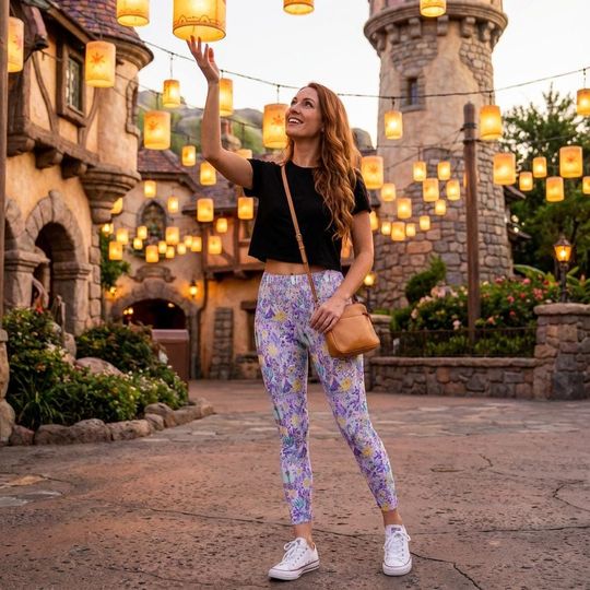 Bright Tropical Princess Rapunzel Women's Yoga Leggings