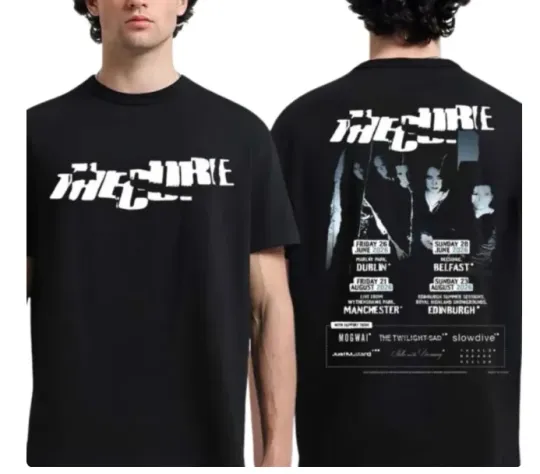 The Cure Tour 2026 Black Double Side Print T-Shirt