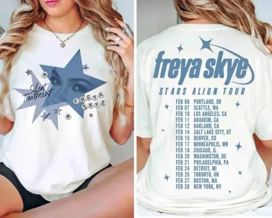2 Sided Freya Skye Silent Treatment T-Shirt Stars Align Tour 2026 Festival Tee