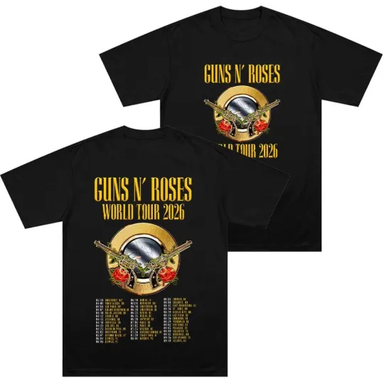 Guns N’ Roses World Tour 2026 T-Shirt – Classic Hard Rock Band Tee