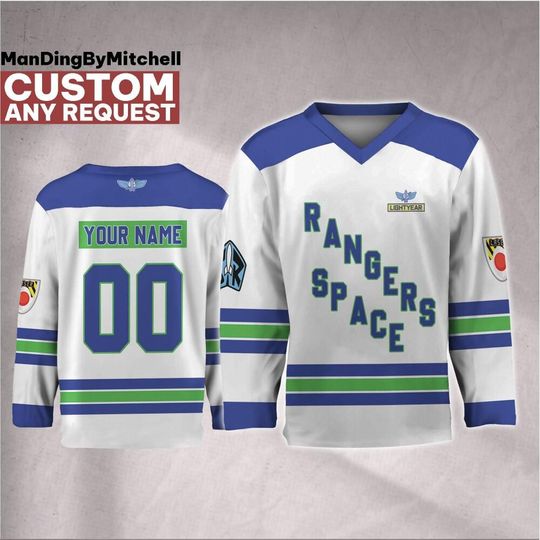 Personalize Toy Story Buzz Lightyear Star Command Hockey Jersey, Custom Disneyland Jersey, Hockey Team, Toy Story Birthday