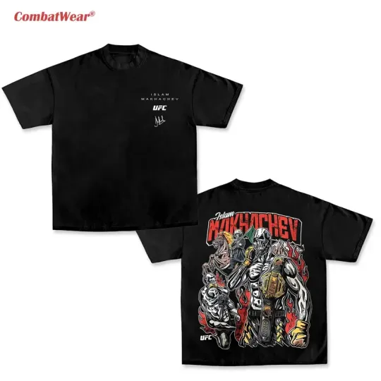 COMBATWEAR Islam Makhachev Double Sides Tee-Sweatshirt-Hoodie, UFC MMA Fan Custo