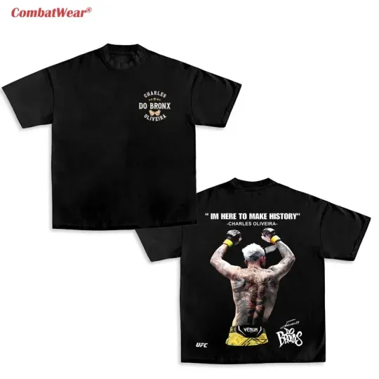 COMBATWEAR Charles Oliveira Do Bronx Heavy Cotton T-shirt Fight Night Shirt
