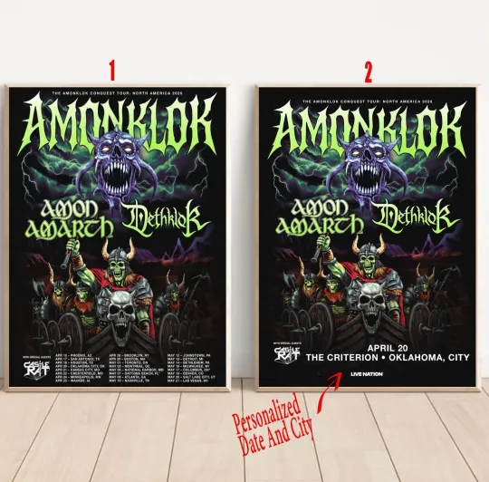 Custom Dethklok & Amon Amarth US Tour 2026 Poster