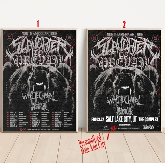 Custom Slaughter To Prevail North America Tour 2026 Poster