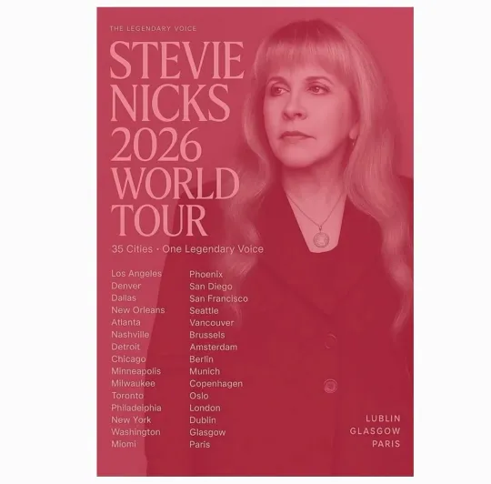 Stevie Nicks World Tour 2026 Poster