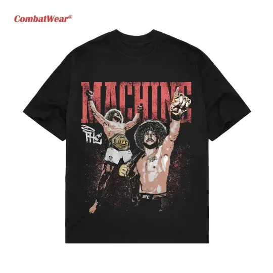COMBATWEAR Merab Dvalishvili "The Machine" UFC 323 Tee, UFC MMA Fan Custom Graph