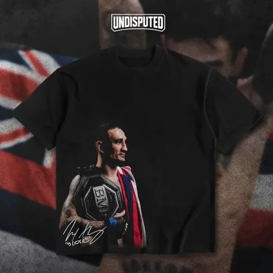 Max Holloway "Blessed" UFC BMF Champion Heavy Cotton T-shirt UFC 318 Shirt Fan A