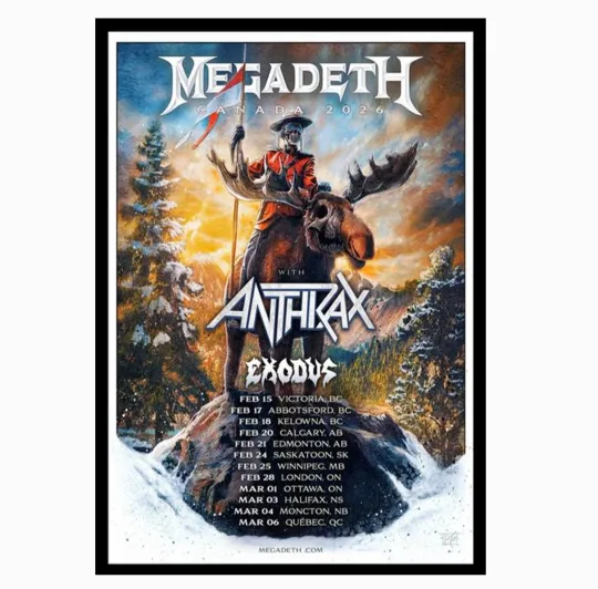 Megadeth Canada Tour 2026 Poster