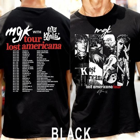 Machine Gun Kelly Lost Americana Tour 2025 T-Shirt - Unisex Pop Rock Double Sided Tee
