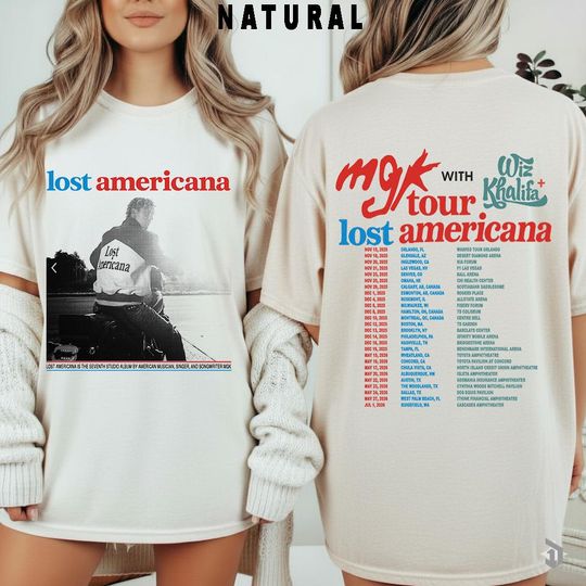 MGK Lost Americana Tour Shirt, Machine Gun Kelly Merch, Wiz Khalifa Concert Tee