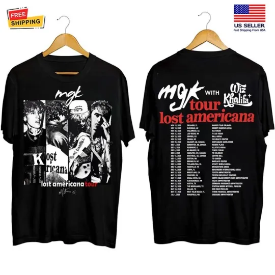 Machine Gun Kelly Lost American Tour 2026 T-shirt, MGK Lost Americana Tour Dates