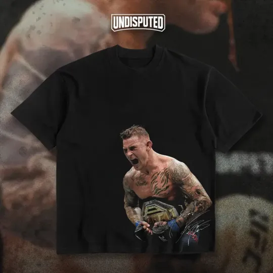Dustin Poirier UFC Lightweight Champion Heavy Cotton T-shirt MMA Fight Night Shi