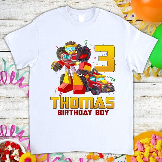 Transformers Rescue Bot Robot Birthday Shirt, Gift For Son Daughter, Funny T-Shirt For Men Women Kids Boys Girls