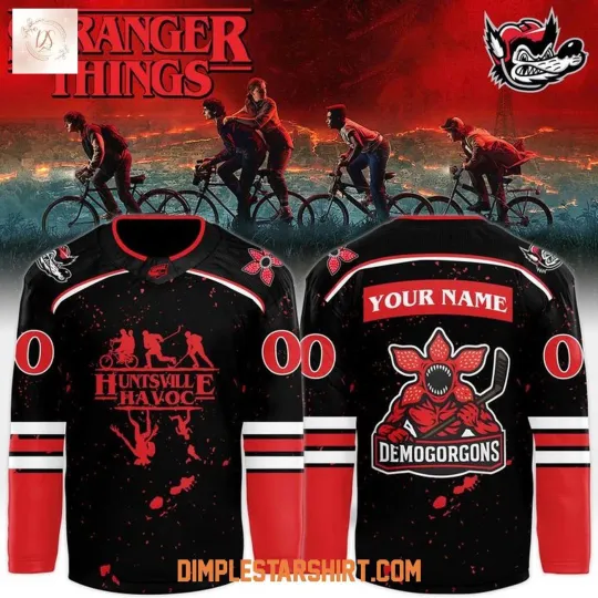 Personalize Huntsville Havoc x Stranger Things 2025 Hockey Shirt Men's Fan Gear