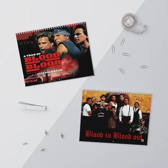 Bloood In Bloood Out 2026 Wall Calendar, Classic Chicano Movie Calendar, Vatos Locos Gangster Film Artwork, Retro 90s Cult Movie