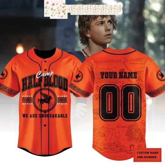 Percy Jackson Half Blood Camp Personalized Baseball Jersey