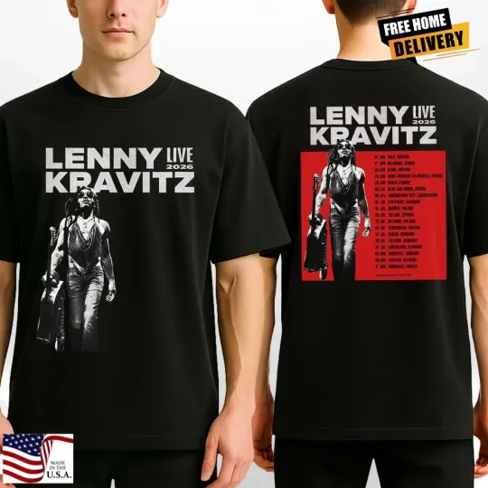 Lenny Kravitz Tour Dates Poster Live 2026 Across Europe T-Shirt