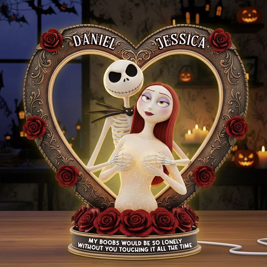 Spooky Couple Light Box -  Personalized Gifts For Couple Christmas Acrylic Light Box