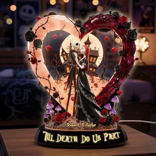Spooky Couple Acrylic Light Box - Personalized Gifts For Couple, Valentine Gift, Wedding Gift