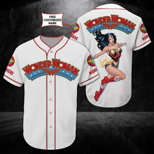 Personalized Wonder Woman Superheroes Movie Fans Baseball Jersey Shirt