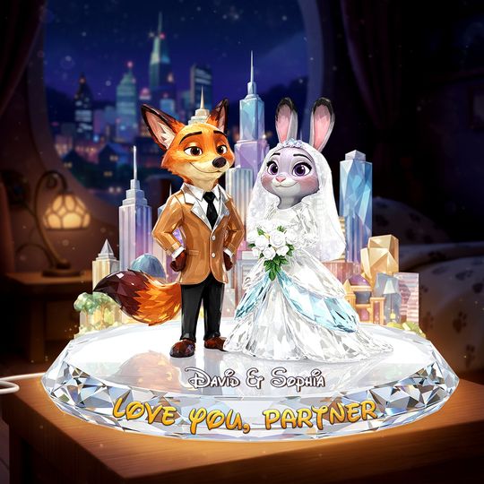 Love You Partner Acrylic Light Box - Personalized Gifts For Couple