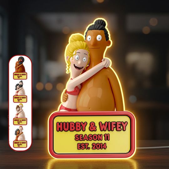 Funny Couple Acrylic Light Box  - Personalized Gifts For Couple