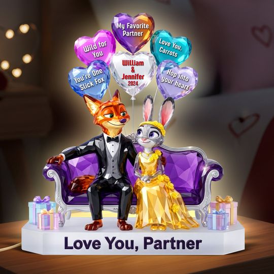 Discover Romantic Couple Acrylic Light Box - Personalized Gifts For Couple