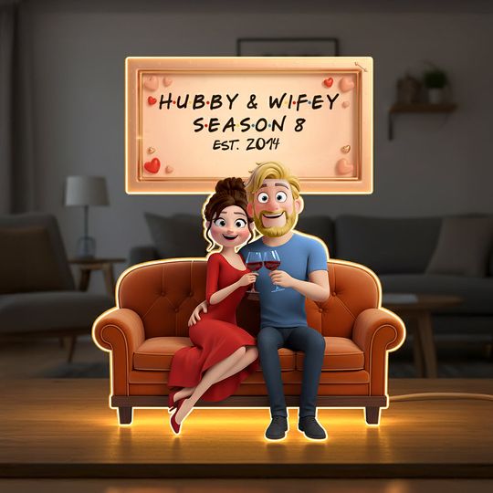 Discover Romantic Couple Acrylic Light Box - Personalized Gifts For Couple