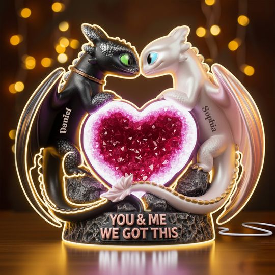 Discover Heartflow Together Acrylic Light Box - Personalized Gift For Couples