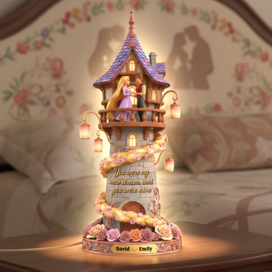 Fairy Tale Couple Acrylic Light Box - Personalized Gifts For Couple