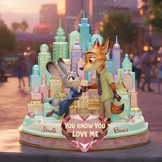 Romantic Couple Acrylic Light Box - Personalized Gifts For Couple