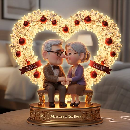 Discover Romantic Old Couple Light Box, Personalized Gifts For Couple