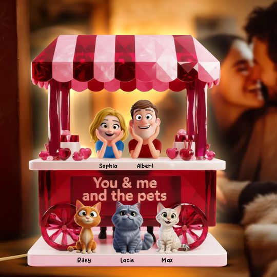 Discover Couple’s Sweet Little Pet Gang Light Box - Personalized Gifts For Couples