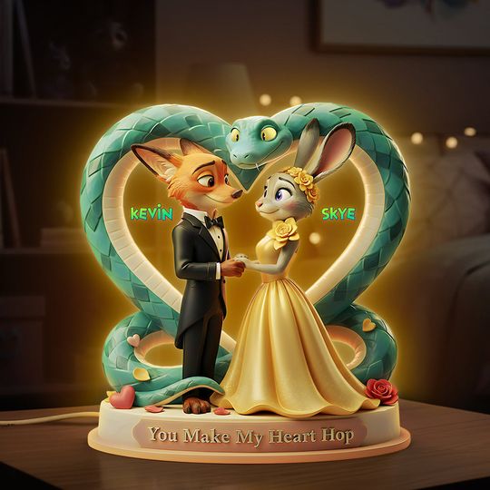 Discover Romantic Woodland Couple Light Box - Personalized Gift For Couples